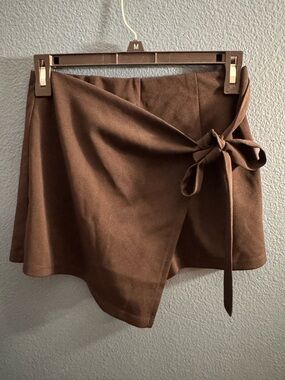 Black Wrap Mini Skort with Side Tie